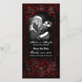 Gothic Victorian Spooky Red Anpassningsbar Spara d Datumet