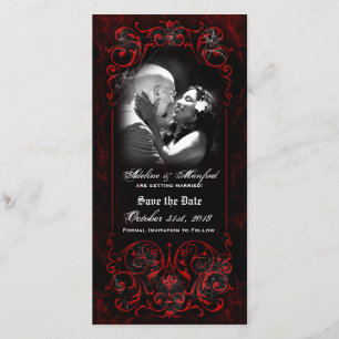 Gothic Victorian Spooky Red Anpassningsbar Spara d Datumet