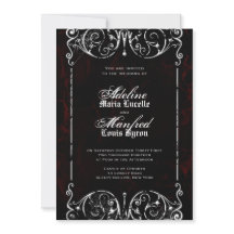 Gothic Victorian Spooky Red, Black & White Bröllop