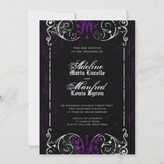 Gothic Victorian Spooky Wedding bjudes in Inbjudningar