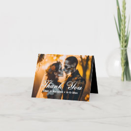 Gothic Victorian Unik Mörk Bröllop Tack Kort