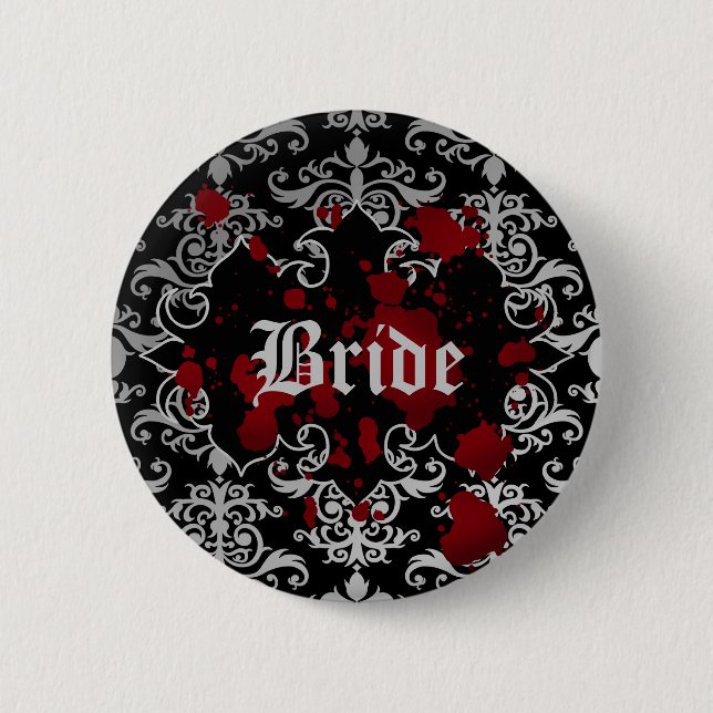 Gothic victorian vampyrtema bröllop bride knapp (Framsida)