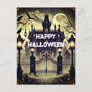Gothic Victorian Vintage Happy halloween Helg Vykort