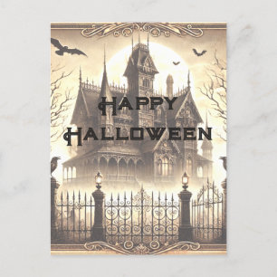 Gothic Victorian Vintage Scary Happy halloween Helg Vykort