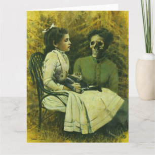 Gothic Victorian Wereolf Girl Large Hälsning-kort Kort