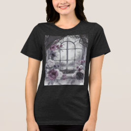 Gothic Victorian Window Lila Ro Snöre Ram Art T Shirt