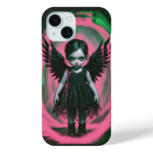 Gothic Vinge Girl Halloween Art iPhone/iPad-fall