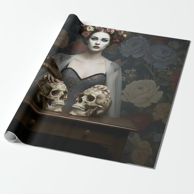 Gothic Vintage Art Design Presentpapper (Utrullad)