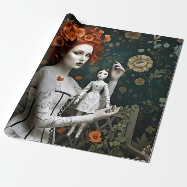 Gothic Vintage Art Design Presentpapper (Utrullad)
