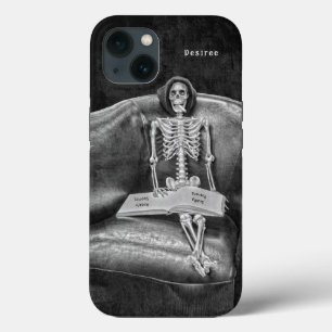 Gothic Vintage Black and White Funny Skeleton
