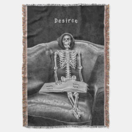 Gothic Vintage Black and White Funny Skeleton Filt