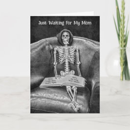 Gothic Vintage Black and White Funny Skeleton Kort