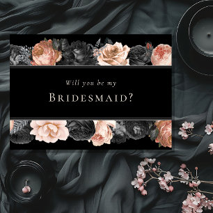 Gothic Vintage Black Bröllop Bridesmaid Frieri Inbjudningar