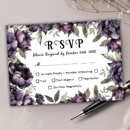Gothic Vintage Black Mörk Peony Bröllop OSA