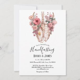 Gothic Vintage Boho Blommigt Anatomy Handfastsättn Inbjudningar