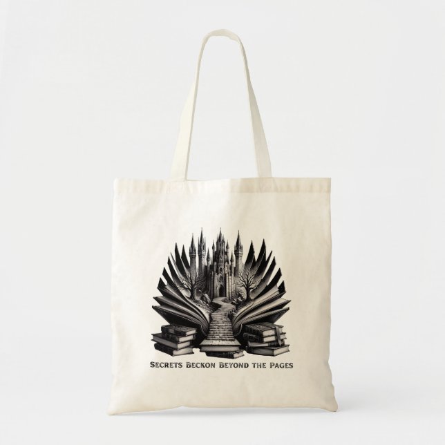 Gothic Vintage Bok Tote Bag Tygkasse (Framsidan)