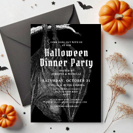 Gothic Vintage Fladdermöss Halloween Middagsparty Inbjudningar