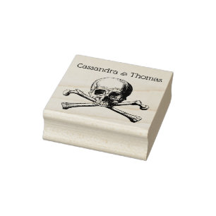 Gothic Vintage Pirat Skull och Crossbone Couple Stämpel
