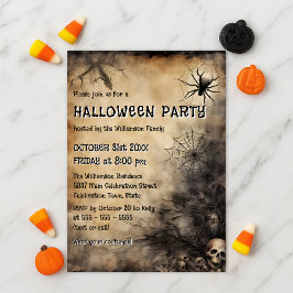 Gothic Vintage Skalle Vuxen Halloweenfest Inbjudningar