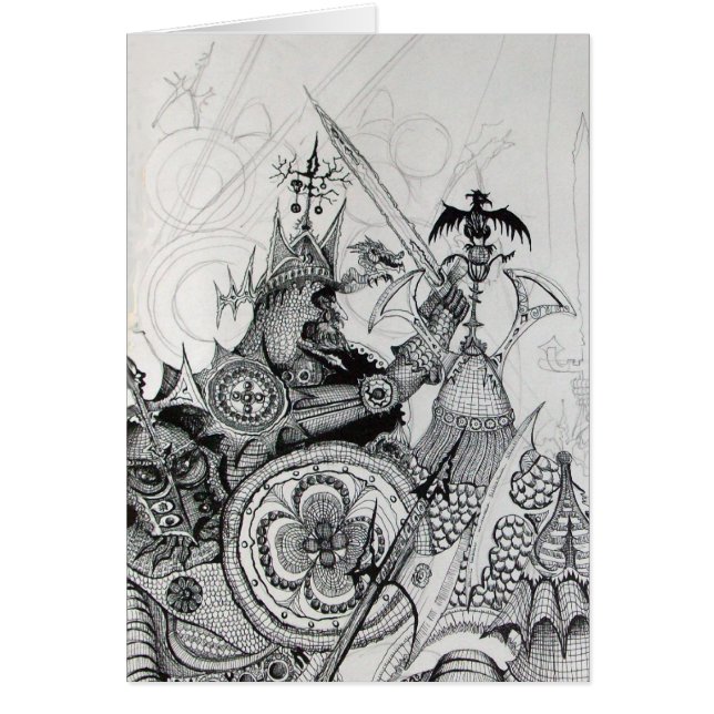 GOTHIC WARRIORS,Barbarian Knight,Fantasy Hälsningskort (Framsidan)