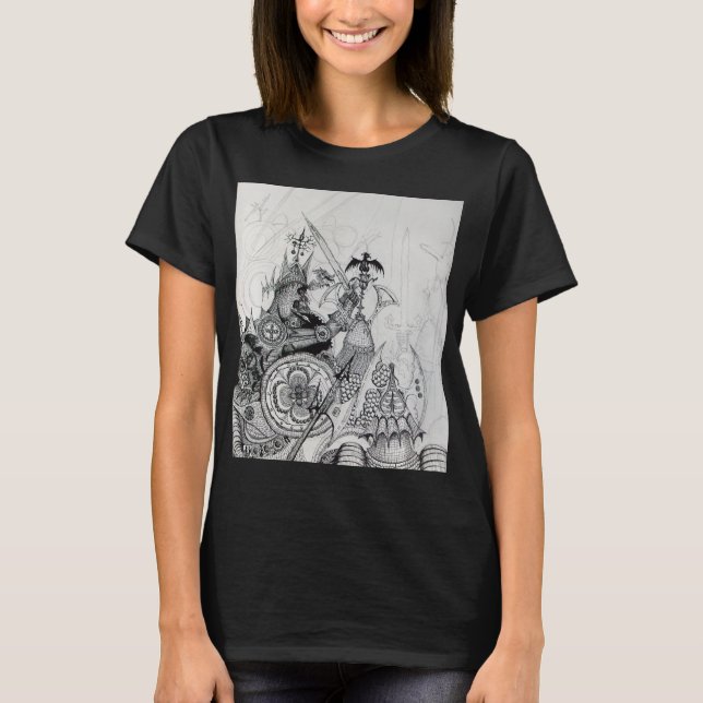GOTHIC WARRIORS,Barbarian Knight,Fantasy Tee Shirt (Framsida)
