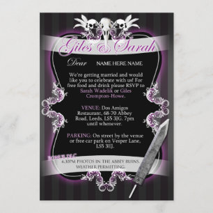 Gothic Wedding bjudande - kommissionen Inbjudningar