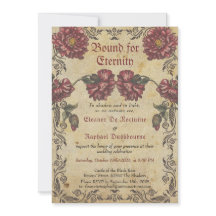 Gothic Wedding bjudande - Vintagen Mörk Flowers