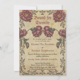 Gothic Wedding bjudande - Vintagen Mörk Flowers Inbjudningar