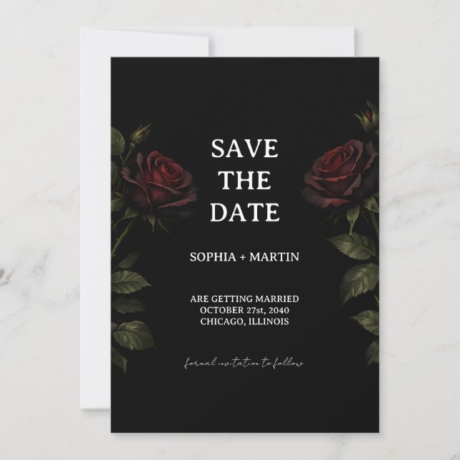 Gothic Wedding Save The Date Inbjudningar (Framsida)