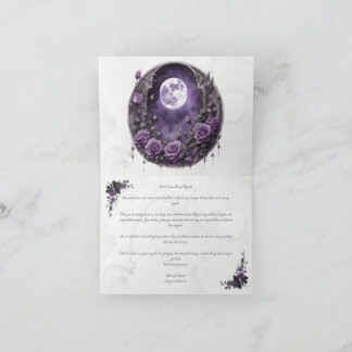 Gothic Wedding Thank You Card Floral Dark Romance Tack Kort