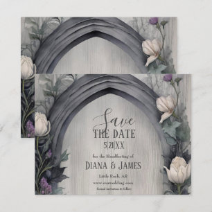 Gothic White Blommigt Arch Pagan Handfasteing Spara Datumet