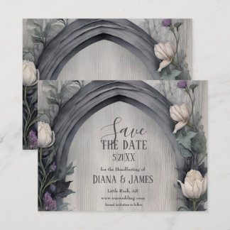 Gothic White Blommigt Arch Pagan Handfasteing Spara Datumet