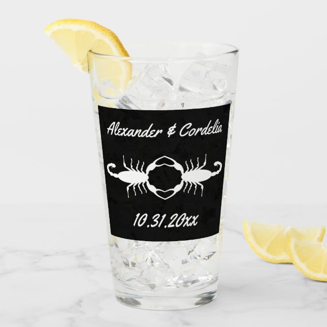 Gothic White Bröllop Scorpions Anpassningsbar Glaskopp (Framsida Ice)