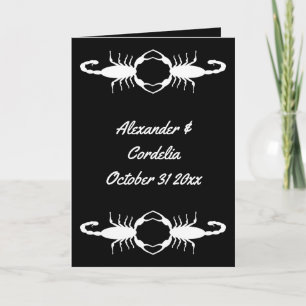 Gothic White Bröllop Scorpions Anpassningsbar Kort