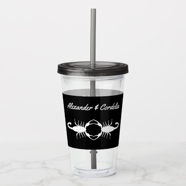 Gothic White Bröllop Scorpions Anpassningsbar Take Away Mugg (Framsida)