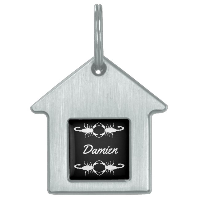 Gothic White Wedding Skorpioner Anpassat Husdjur N ID-bricka Husdjur (Framsidan)