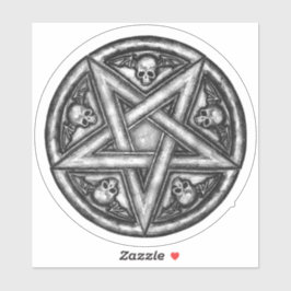 Gothic Wicca Pentagram-Döskallar Vinyl Cutout Stic Klistermärken