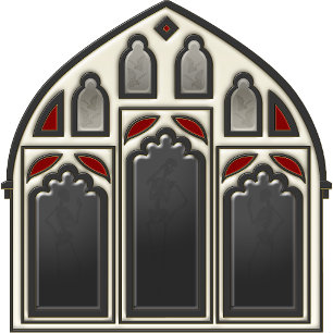 Gothic Window med Skeletons & Fladdermus på Black Badrumsmatta