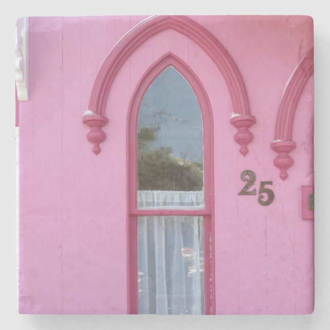 Gothic Window och Snö - Martha's Vineyard Stenunderlägg (Framsidan)