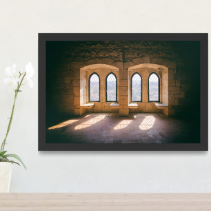 Gothic windows i Leiria Castle Palatial Residence Fototryck