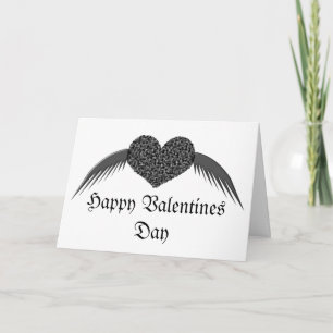 Gothic Winged Kärlek Heart Anpassningsbar Valentin Helgkort