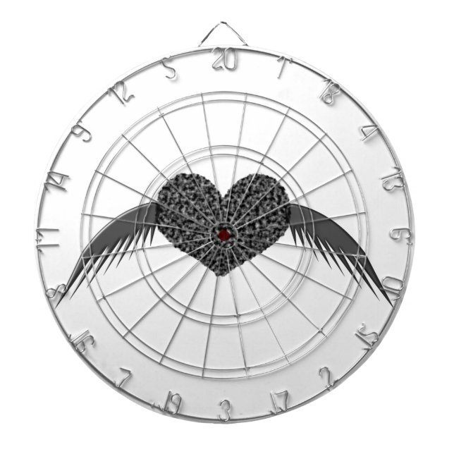 Gothic Winged Kärlek Heart Dart Board Piltavla (Framsidan)