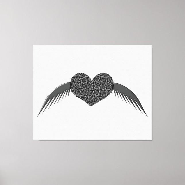 Gothic Winged Kärlek Heart Kanvastryck (Framsida)