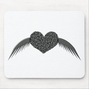 Gothic Winged Kärlek Heart Mousepad Musmatta