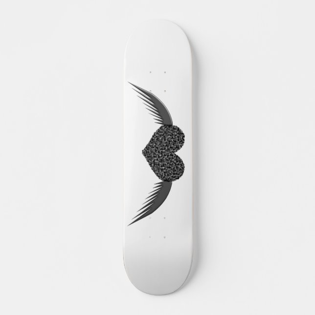 Gothic Winged Kärlek Heart Skateboard (Framsida)