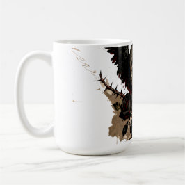 Gothic Winged Skull and Red Roses Coffee Mug Kaffemugg