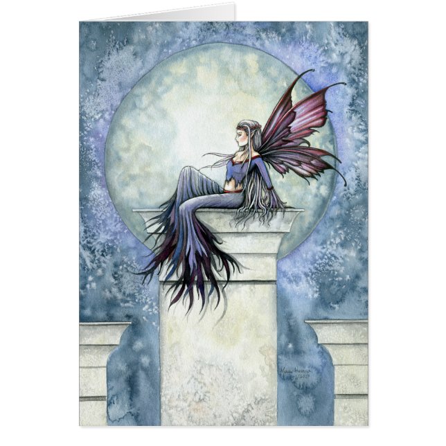 Gothic Winter Fairy Card ~ blank Hälsningskort (Framsidan)