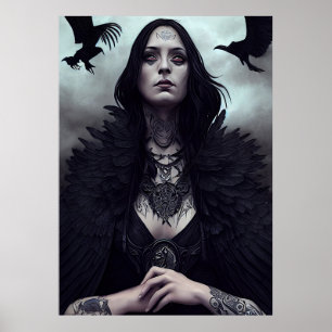 Gothic Witch Black Kråka Poster
