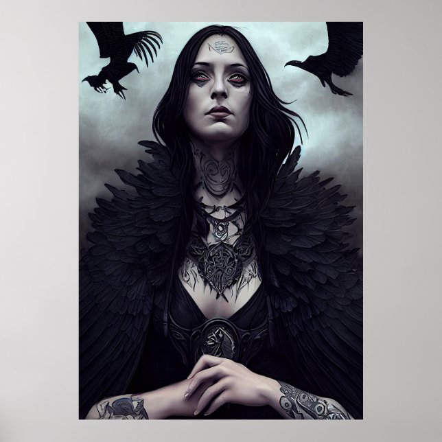 Gothic Witch Black Kråka Poster (Framsidan)