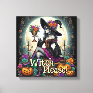 Gothic Witch Halloween Fantasy Art Matkasse Canvastryck